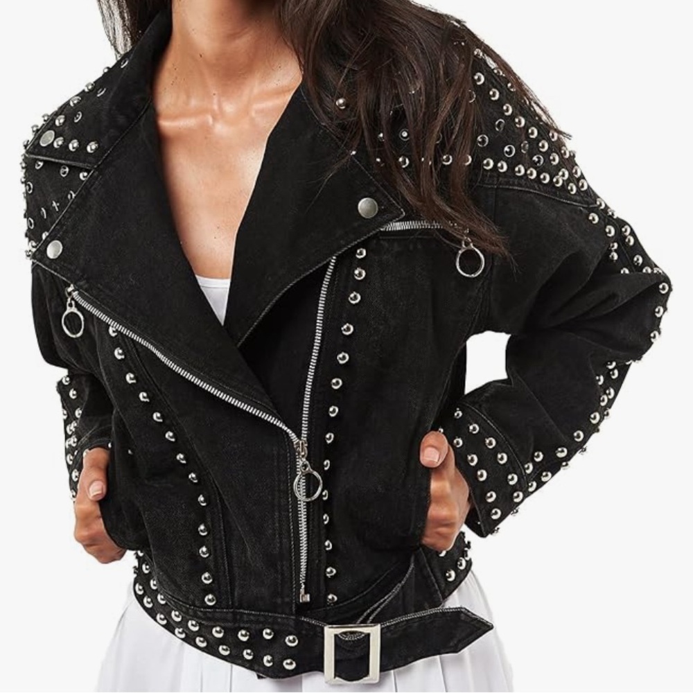 NWT Retro Motorcycle Jacket with Studs by Seta